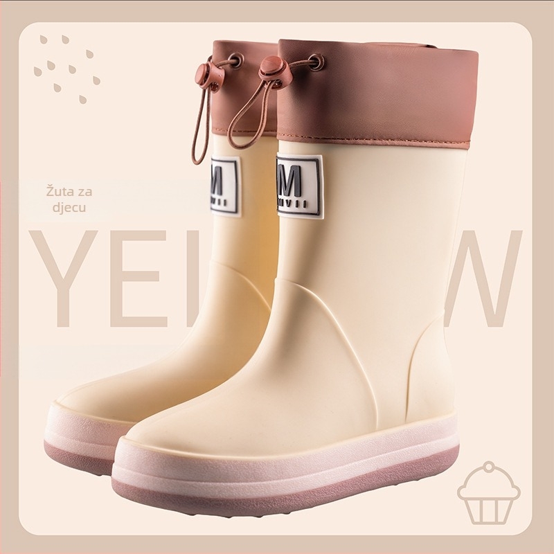 Kišne čizme za odrasle, gornji dio od PVC-a, srednja visina čizme, ravna potplata, vodootporne