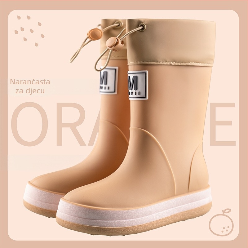 Kišne čizme za odrasle, gornji dio od PVC-a, srednja visina čizme, ravna potplata, vodootporne