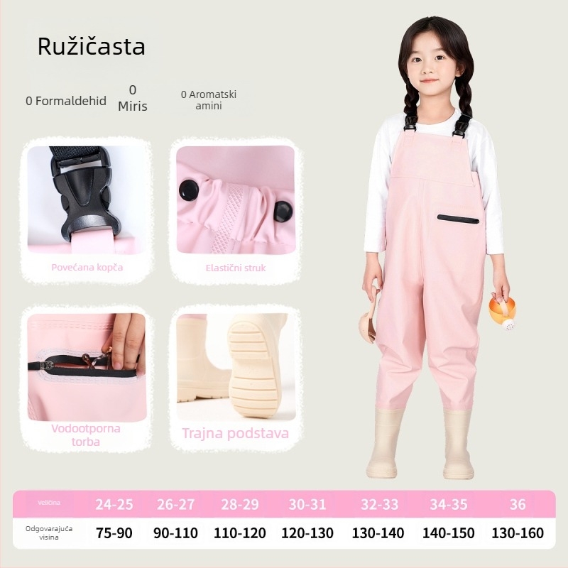 Dječje vodootporne hlače za aktivnosti na vodi - PVC tkanina, prozračan, otporne na habanje, unisex, za sve sezone