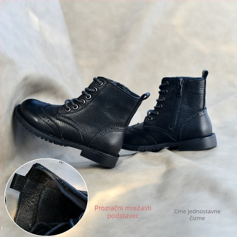 Martin čizme za djevojčice | koža krava, bočni zatvarač, gumeni potplat, srednja visina