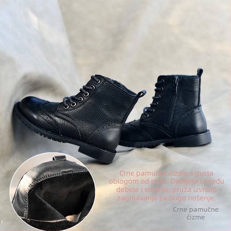 Martin čizme za djevojčice | koža krava, bočni zatvarač, gumeni potplat, srednja visina