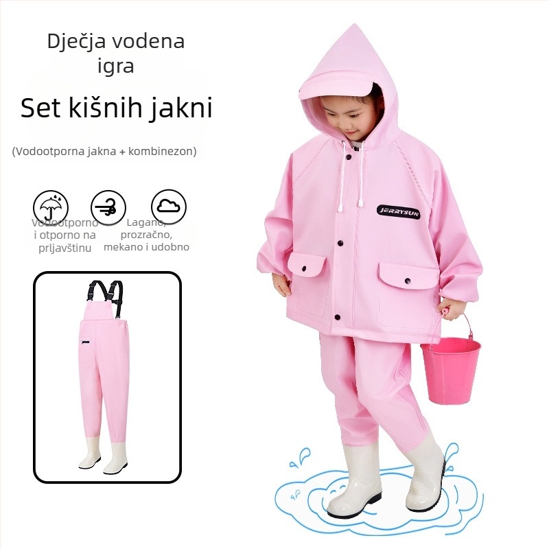 Dječji vodootporni jednobojni kostim za igre u vodi – brzo suši, prozračan, otporan na vjetar, otporan na habanje