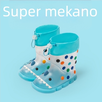 Dječje kišne čizme s motivom Cartoon Shark – gornji dio od PVC-a, srednja duljina cijevi, vodootporne