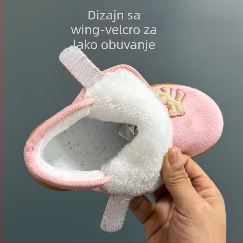Ženske zimske gležnjače s fleece podstavom, gornji dio od umjetne PU, gumeni potplat, korejskog stila