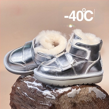 Dječje snježne čizme, gležnjače od sintetičke kože, za dobnu skupinu 7–16 godina, casual stil