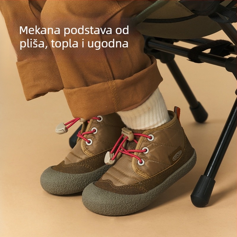 Topstar Dječje zimske cipele s gornjim dijelom od tkanine i sintetičke kože, potplat TPR, zatvarač na Velcro, za djecu od 4–6 godina, jesen 2025