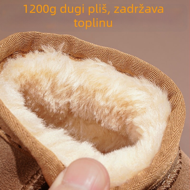 Dječje čizme za snijeg s protukliznom podlogom, zimske cipele s flis unutrašnjošću, gornji dio od velura