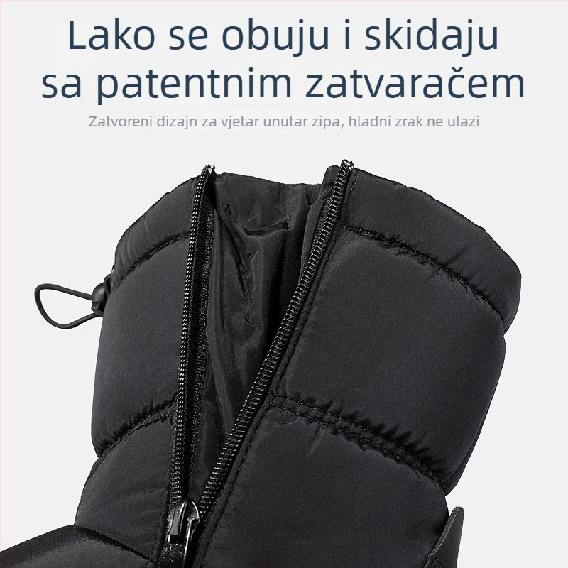 Dječje zimske gležnjače s plišastom podstavom, debela izolacija, za uzrast 7–16 godina, bočni zatvarač, vodootporne i protuklizne podloge