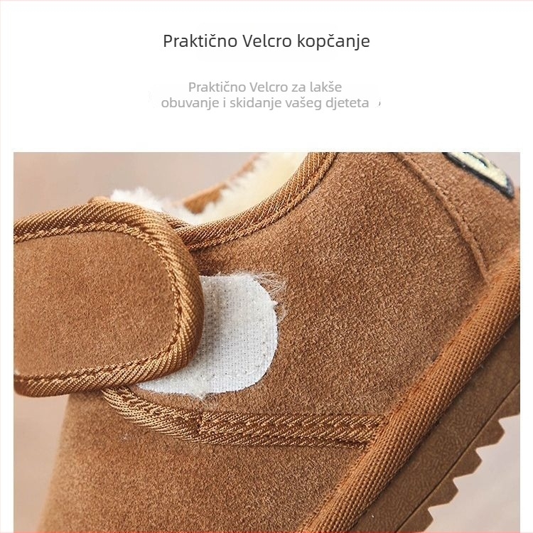 Unisex dječje čizme za zimu, gornji dio od kožnog velura, potplat PVC