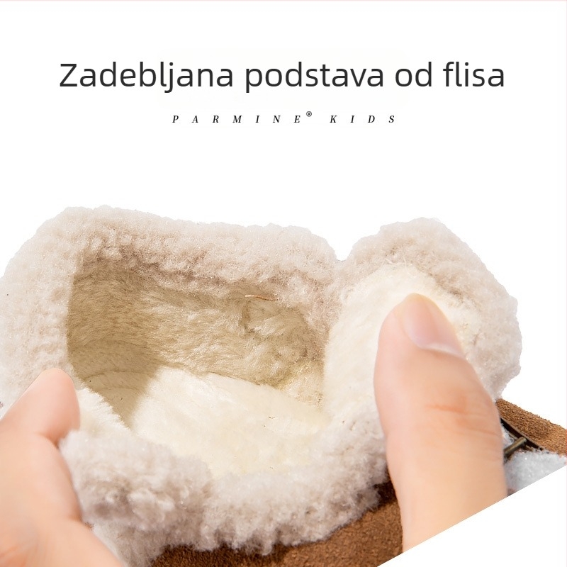 Gležnjače od prave kože s flisom, tople zimske cipele za dječake i djevojčice