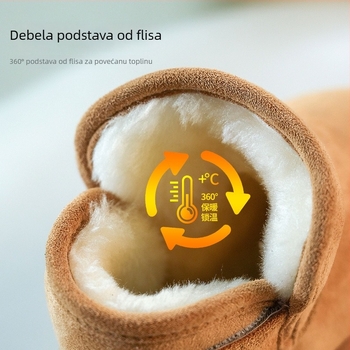Čizme za snijeg s flis podstavom, unisex zimske gležnjače s debelim potplatom