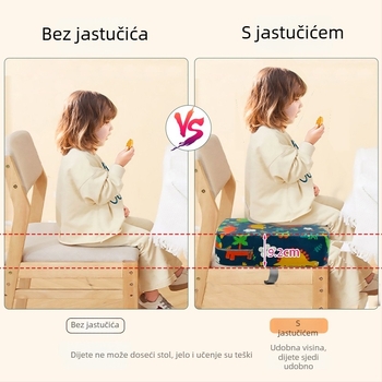 Dječja jastučnica za sjedalicu s povećanjem visine, platno, spužva, crtani stil