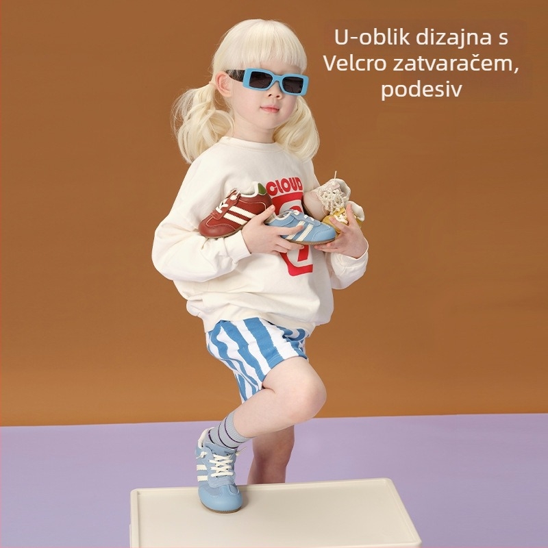 Topstar Jesen 2025 dječje sportske tenisice s Velcro kopčom, Canvas gornji dio, TPR potplat, unisex