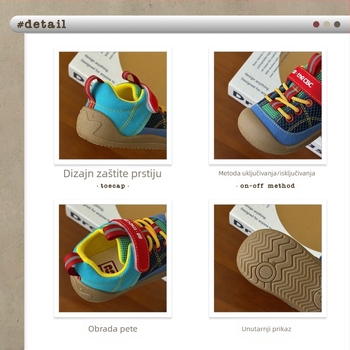 Unisex tenisice s Velcro kopčanjem – prozračne i upijaju znoj; gornji dio: twill canvas i prilagođena tkanina; potplat: TPR guma i plastično dno; ulošak: inženirski debeli ulošci