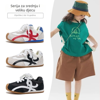 Luoyi stil dječje tenisice za trening od prave kože, model 2026 proljeće-ljeto-jesen, prozračne niske tenisice za dječake i djevojčice