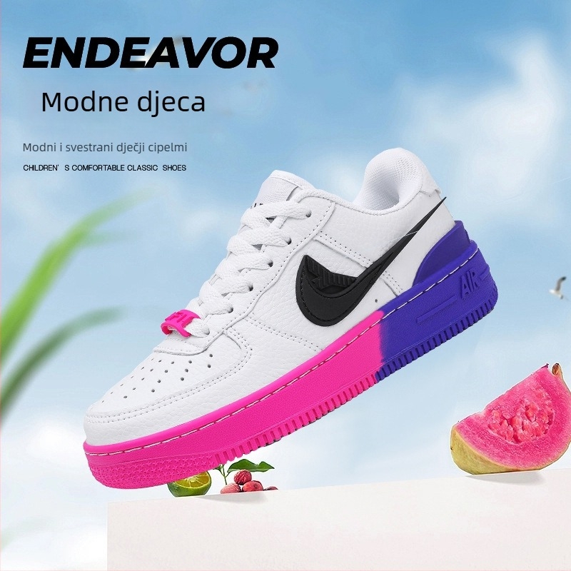 Dječje tenisice s debelim potplatom, kožni gornji dio, lagane, protuklizne, tekstilni ulošak