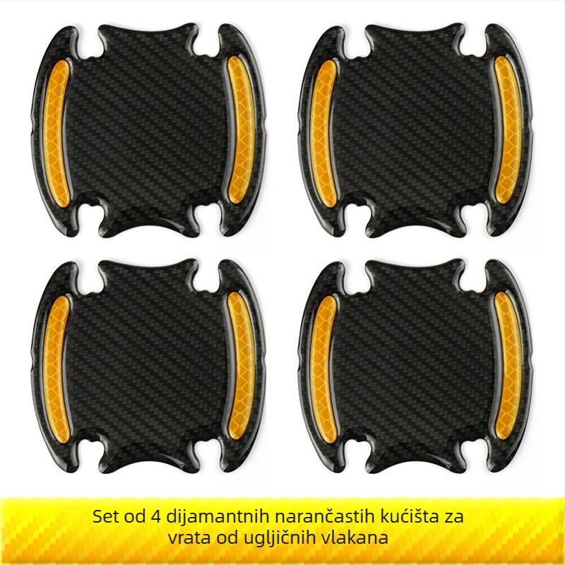 Protukolizijska traka za vrata s zaštitnim naljepnicom u karbonskom uzorku za kvaku vrata, kapanje ljepila, prilagodljivo