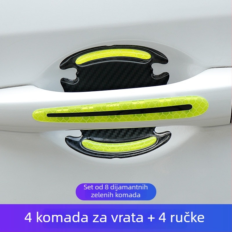 Protukolizijska traka za vrata s zaštitnim naljepnicom u karbonskom uzorku za kvaku vrata, kapanje ljepila, prilagodljivo