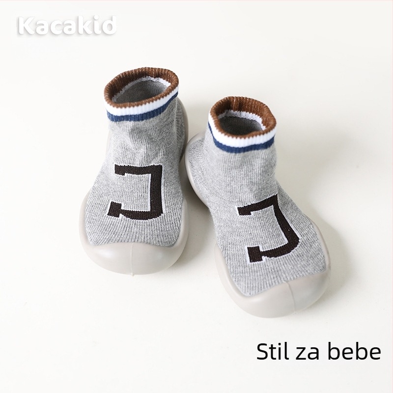Dječje cipele s protukliznom za unutarnju upotrebu, cipele za vanjsku upotrebu s gumom i podne čarape