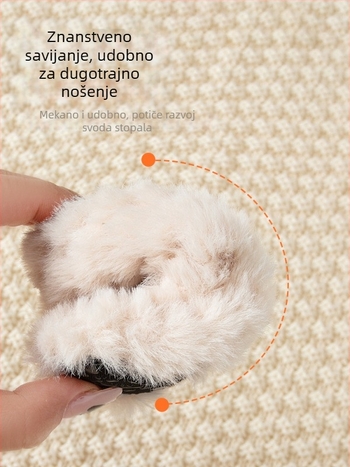 Dječje podne čarape za jesen i zimu, s flisom, debela mekana potplata, protuklizne unutarnje papuče za bebe i mališane.