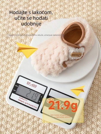 Dječje podne čarape za jesen i zimu, s flisom, debela mekana potplata, protuklizne unutarnje papuče za bebe i mališane.