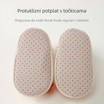 Dječje cipele s kožnom sole i čarapama, sladak crtani dizajn, cipele za hodanje srednje visine, mekane potplate, prozračne pamučne čarape za proljeće i jesen