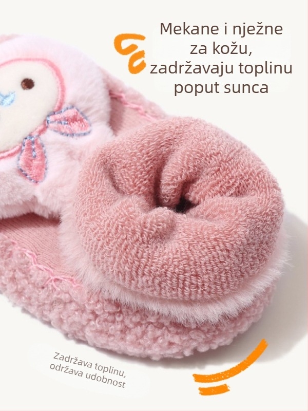 Dječje podne čarape s nesklizljivom potplatom, unutarnje, tople, s motivom crtića, za bebe od 0–3 godina