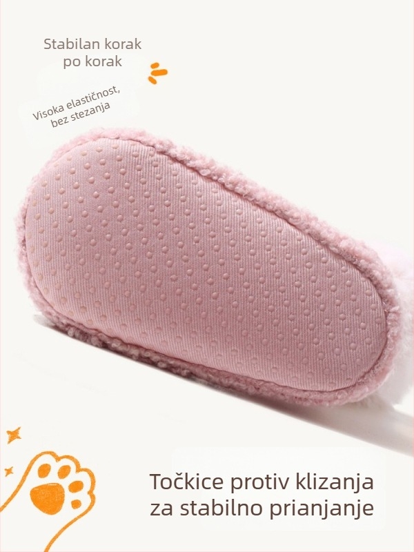 Dječje podne čarape s nesklizljivom potplatom, unutarnje, tople, s motivom crtića, za bebe od 0–3 godina