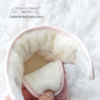 Dječje tenisice za bebe s platnenim gornjim dijelom, debela fleece podstava, mekana gumena potplata, zatvarač na Velcro, zimi.