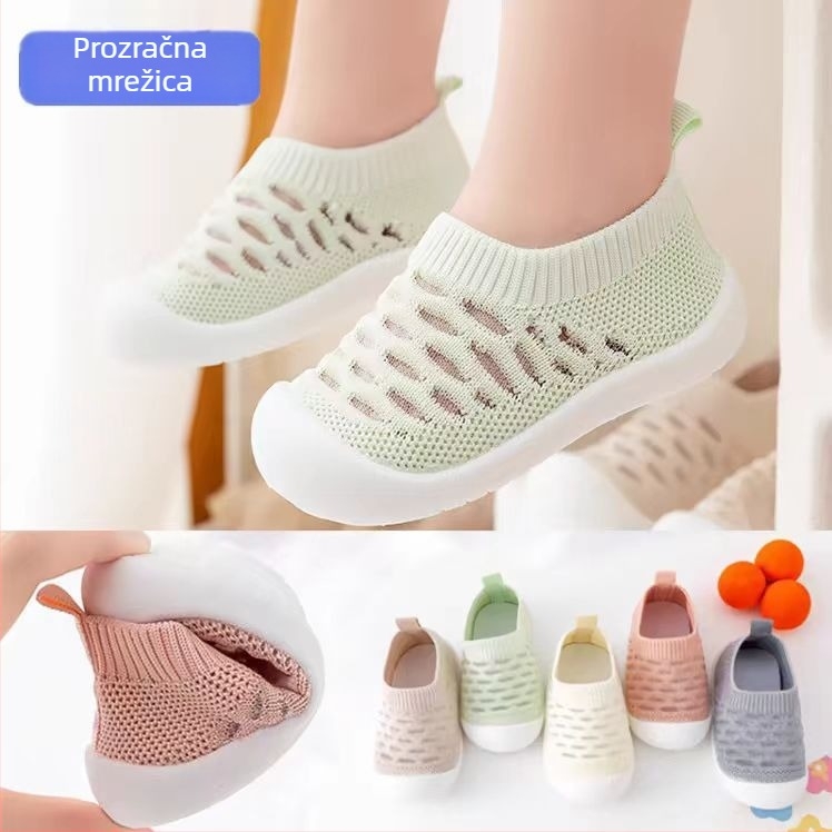 Prozračne cipele za bebe i malu djecu, proljeće–ljeto, 12–36 mjeseci, mekani potplat, mrežasti gornji dio, protuklizne, udobne za kućnu upotrebu