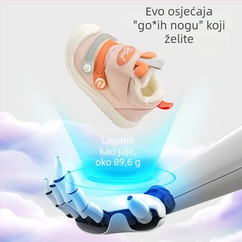 Dječje tenisice za prve korake s Velcro zatvaračem, mrežasti gornji dio, zimske, protuklizne i tople