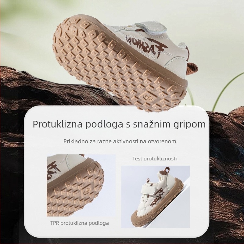 Bramiller Hodajuće cipele za bebe 12–36 mjeseci – mikrovlaknen koža, protuklizno, Velcro zatvaranje, casual stil