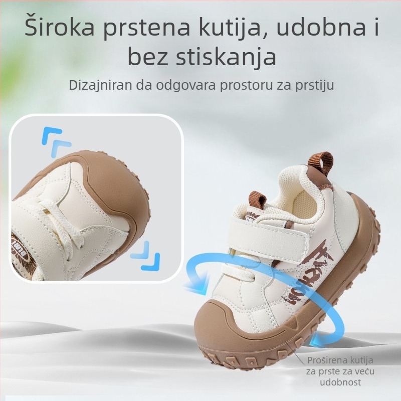 Bramiller Hodajuće cipele za bebe 12–36 mjeseci – mikrovlaknen koža, protuklizno, Velcro zatvaranje, casual stil
