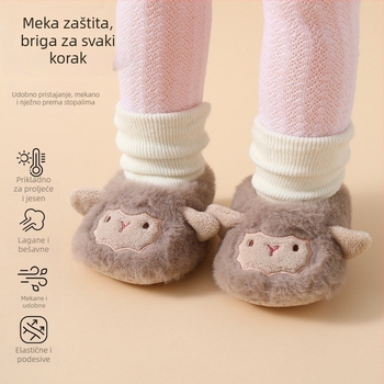 Unisex dječje čarape-cipele s Velcro kopčanjem, tekstilna gornja, 12–36 mjeseci, mekana potplat