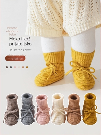 Dječje čarape za hodanje, pletene, debele, 70% poliester, srednja duljina čarape, unisex, uzrast 1–3 godine