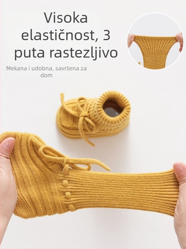 Dječje čarape za hodanje, pletene, debele, 70% poliester, srednja duljina čarape, unisex, uzrast 1–3 godine