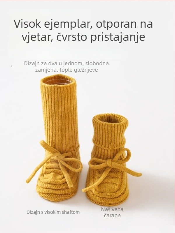 Dječje čarape za hodanje, pletene, debele, 70% poliester, srednja duljina čarape, unisex, uzrast 1–3 godine