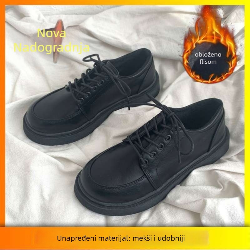 Ženske ravne cipele s okruglim nosom, PU gornji dio, vintage brogue stil, supervisoki pet iznad 8 cm, gumena potplata