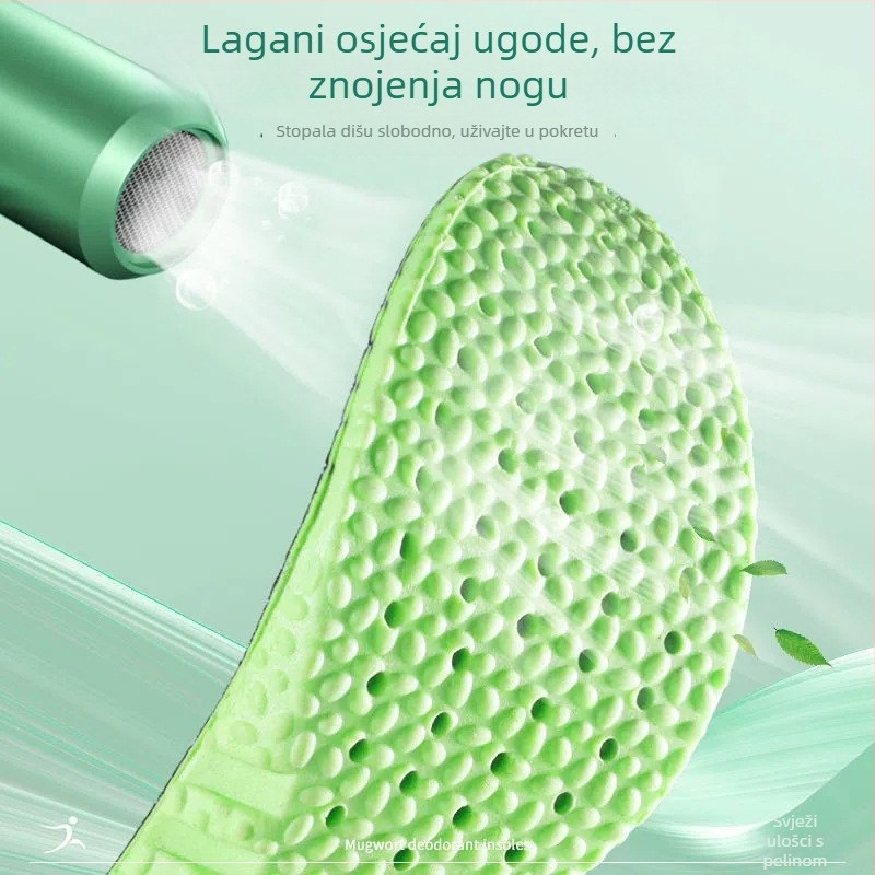 Unutarnja podloga s zračnim jastukom – protiv mirisa, prozračna PU+tkanina, ublažavanje udara, za sportske, kožne, čizme – Unisex