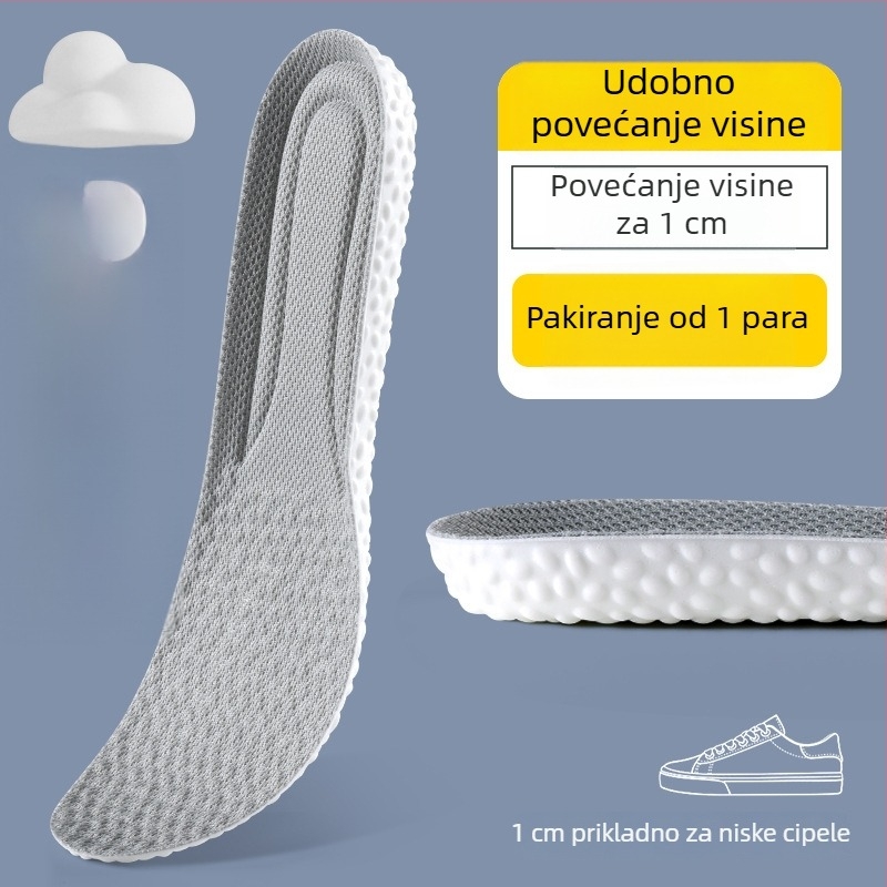 Uložak za povećanje visine – nevidljiv, prozračan, deodorirajući, PU materijal, unisex