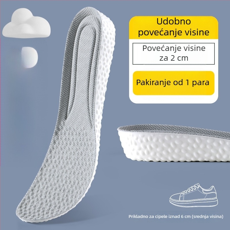 Uložak za povećanje visine – nevidljiv, prozračan, deodorirajući, PU materijal, unisex