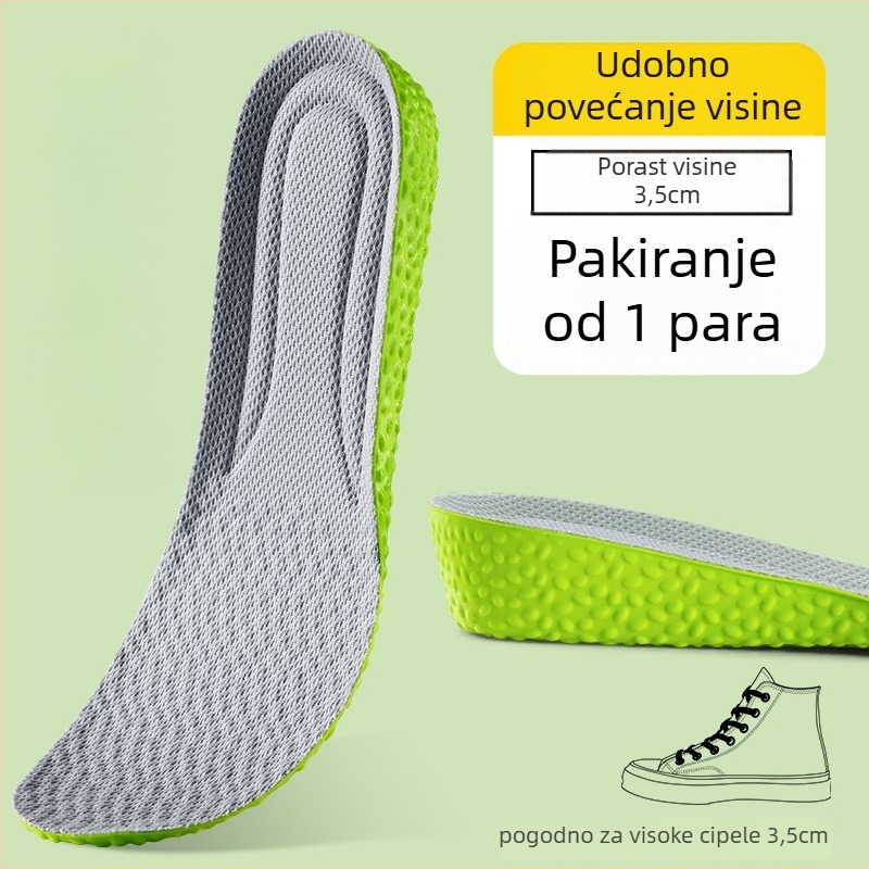 Uložak za povećanje visine – nevidljiv, prozračan, deodorirajući, PU materijal, unisex