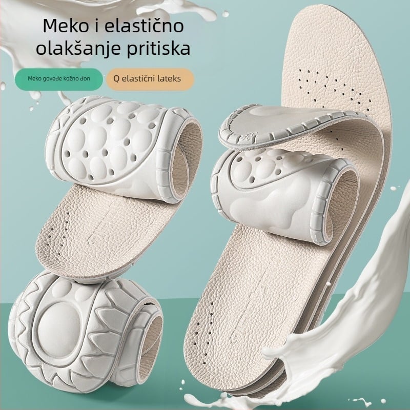 Uložak od prave kože i lateksa, odvlažuje vlagu, cijela uložak, unisex, pogodan za sportske cipele, kožne cipele, čizme, casual, posao