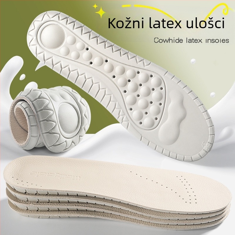 Uložak od prave kože i lateksa, odvlažuje vlagu, cijela uložak, unisex, pogodan za sportske cipele, kožne cipele, čizme, casual, posao