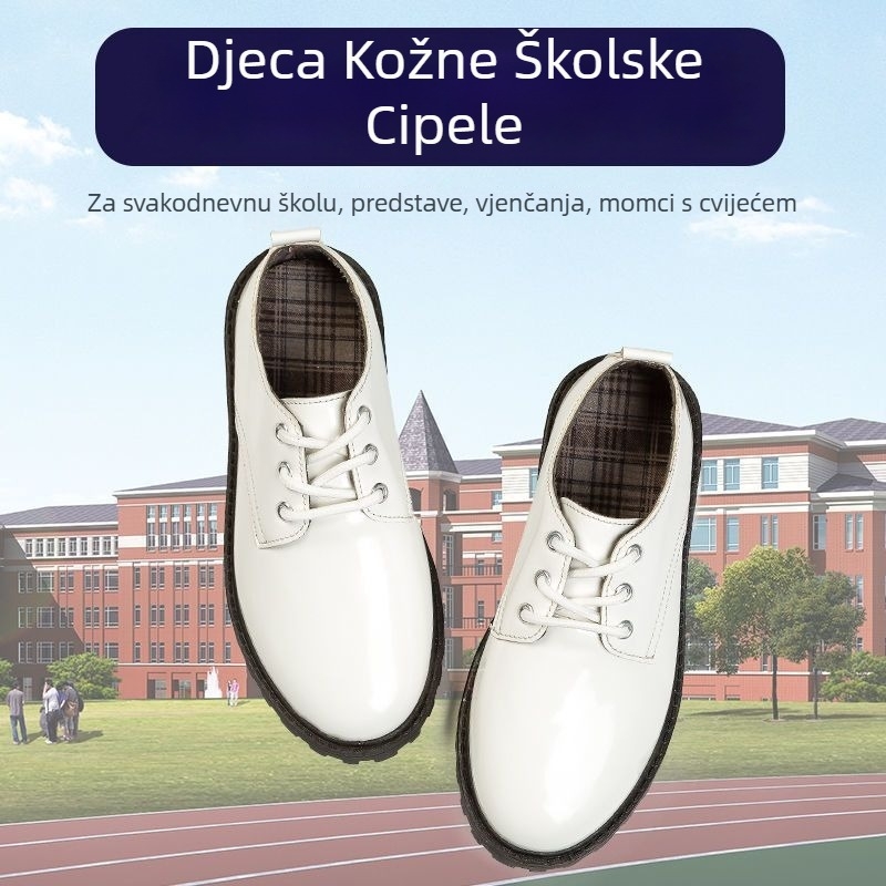 Dječje kožne cipele, mekana gumena podplat, britanski stil, bočni zatvarač, proljeće i jesen