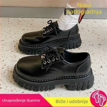 Ravne cipele Mary Jane, PU gornji dio, zatvaranje šnurikama, niski mačji pet