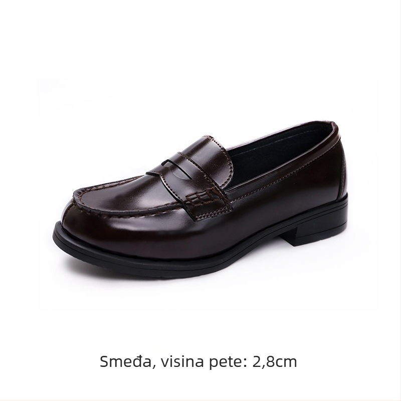 Ženske japanskog stila ravne cipele s malim petom – gornji dio od umjetnog pliša, PU uložak, gumeni potplat