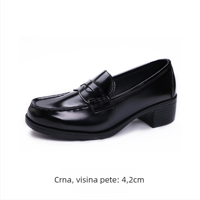 Ženske japanskog stila ravne cipele s malim petom – gornji dio od umjetnog pliša, PU uložak, gumeni potplat
