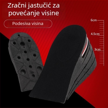 Unisex PVC polučnačni ulošak za povećanje visine, model Half Zeng, unutarnja podloga za povećanje visine, kompatibilno s tenisicama, kožnim cipelama i čizmama