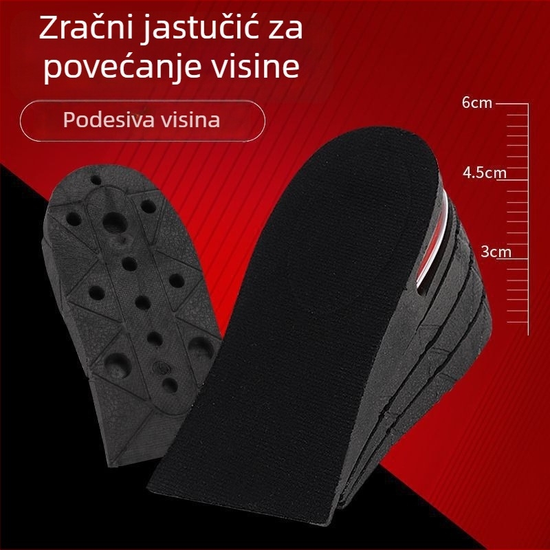 Unisex PVC polučnačni ulošak za povećanje visine, model Half Zeng, unutarnja podloga za povećanje visine, kompatibilno s tenisicama, kožnim cipelama i čizmama